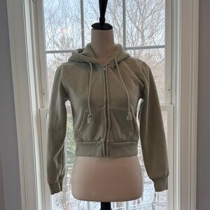 John Galt Light Green cropped hoodie